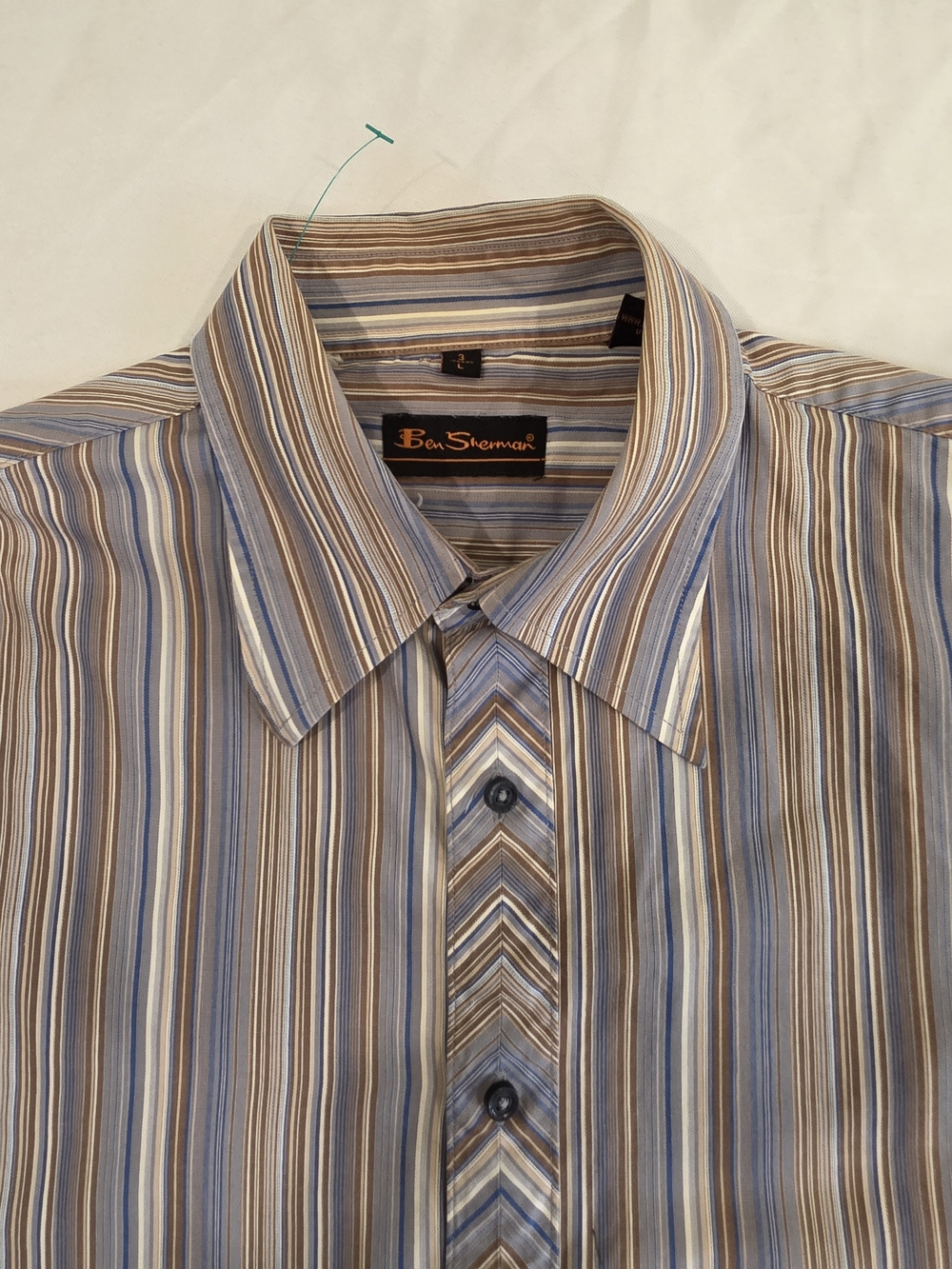 Ben Sherman Designed Striped Button-Up Shirt Men Size L
